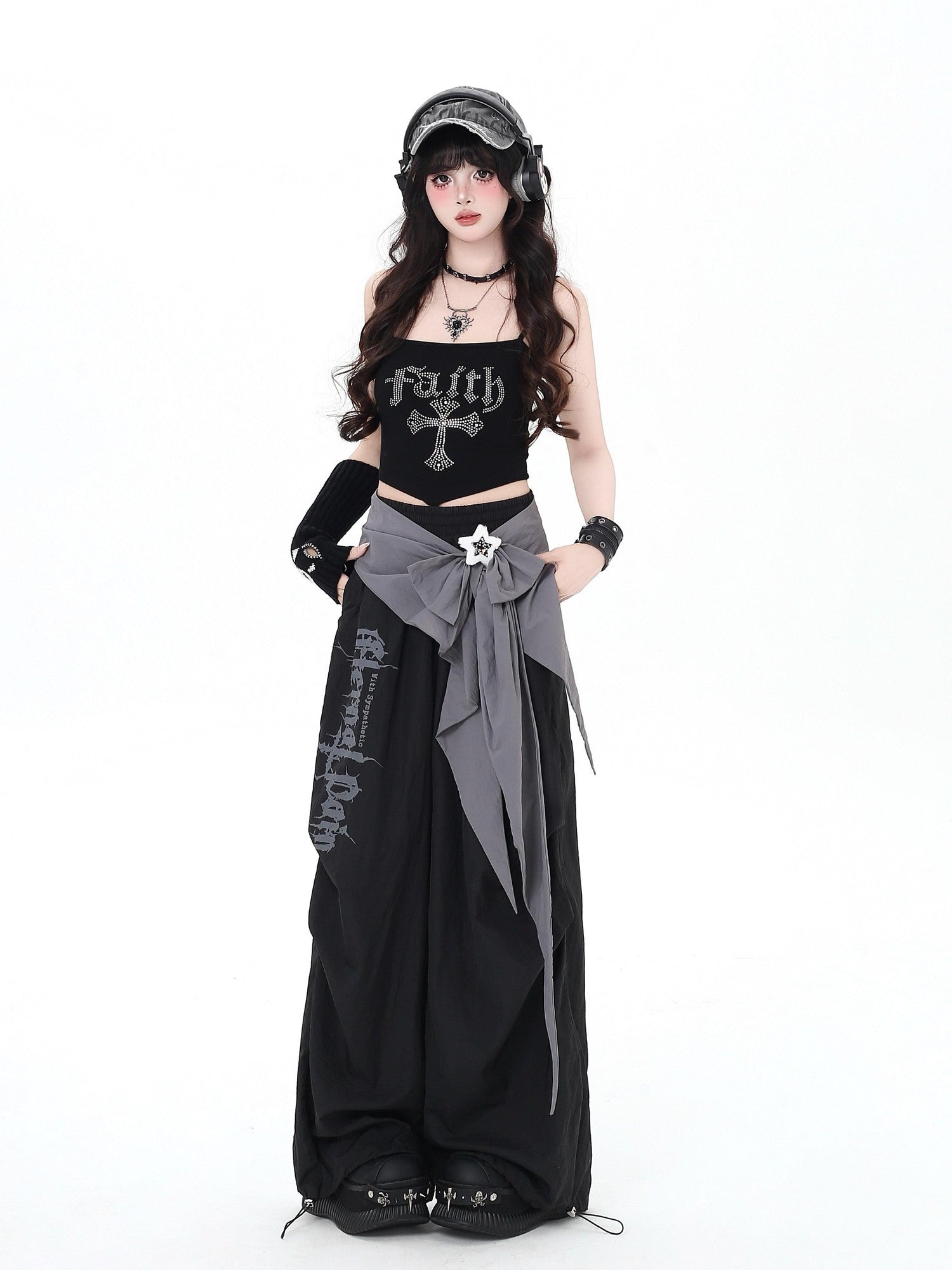Crazy Girl Urban Streetwear High Waist Cargo Loose Fit Women&