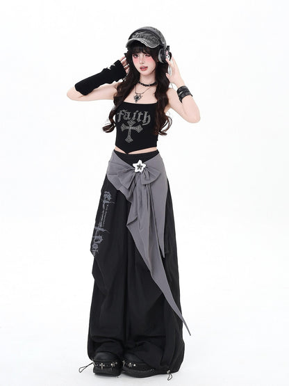 Crazy Girl Urban Streetwear High Waist Cargo Loose Fit Women&