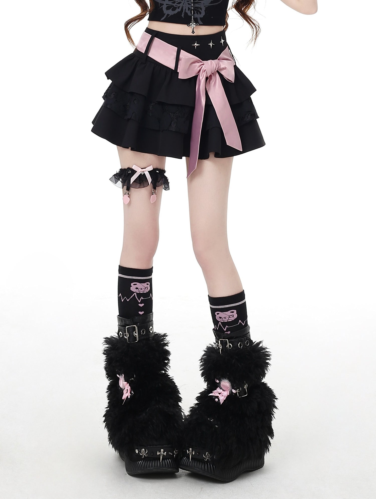 Crazy_Girl_Vintage_Bow_Tie_Lace_Up_Puff_High_Waist_Women&