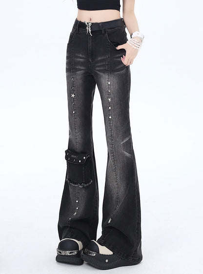 Crazy_Girl_Vintage_Gothic_High_Waist_Slimming_Micro_Flare_Women&