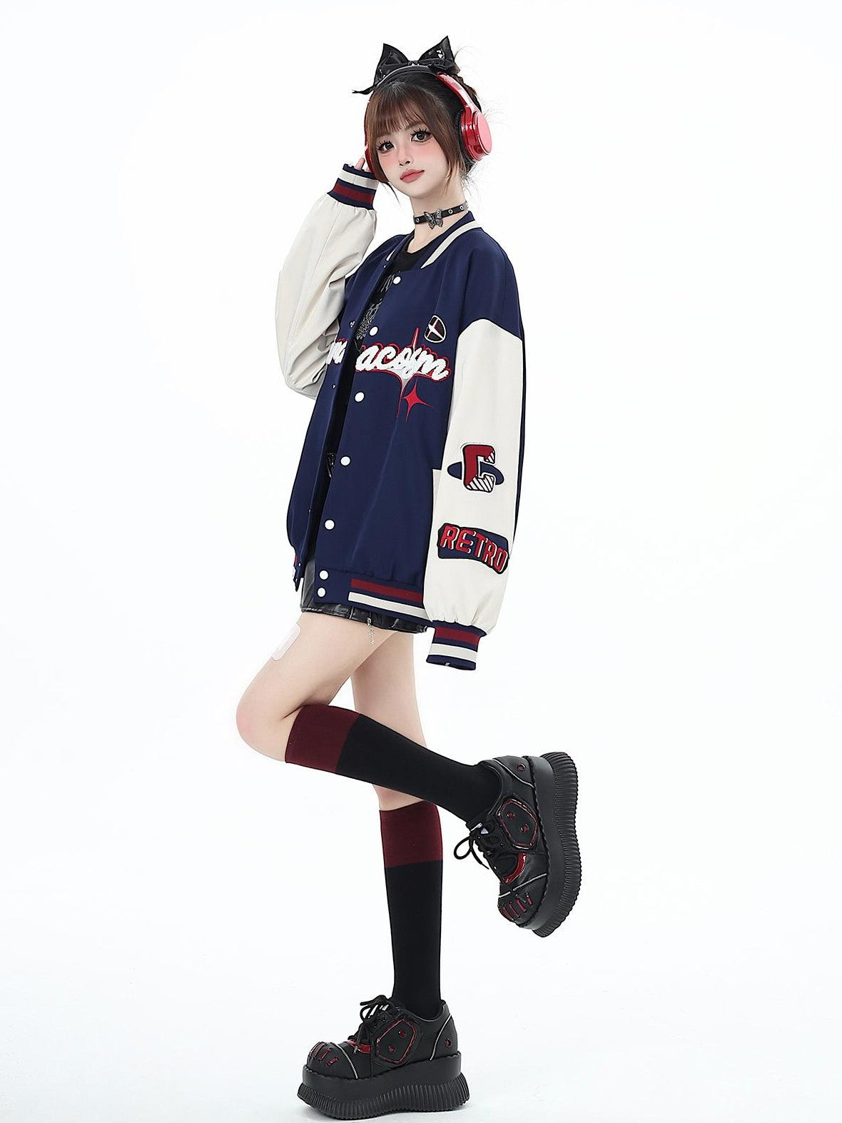 Crazy Girl Vintage Street Loose Cropped Crewneck Women&