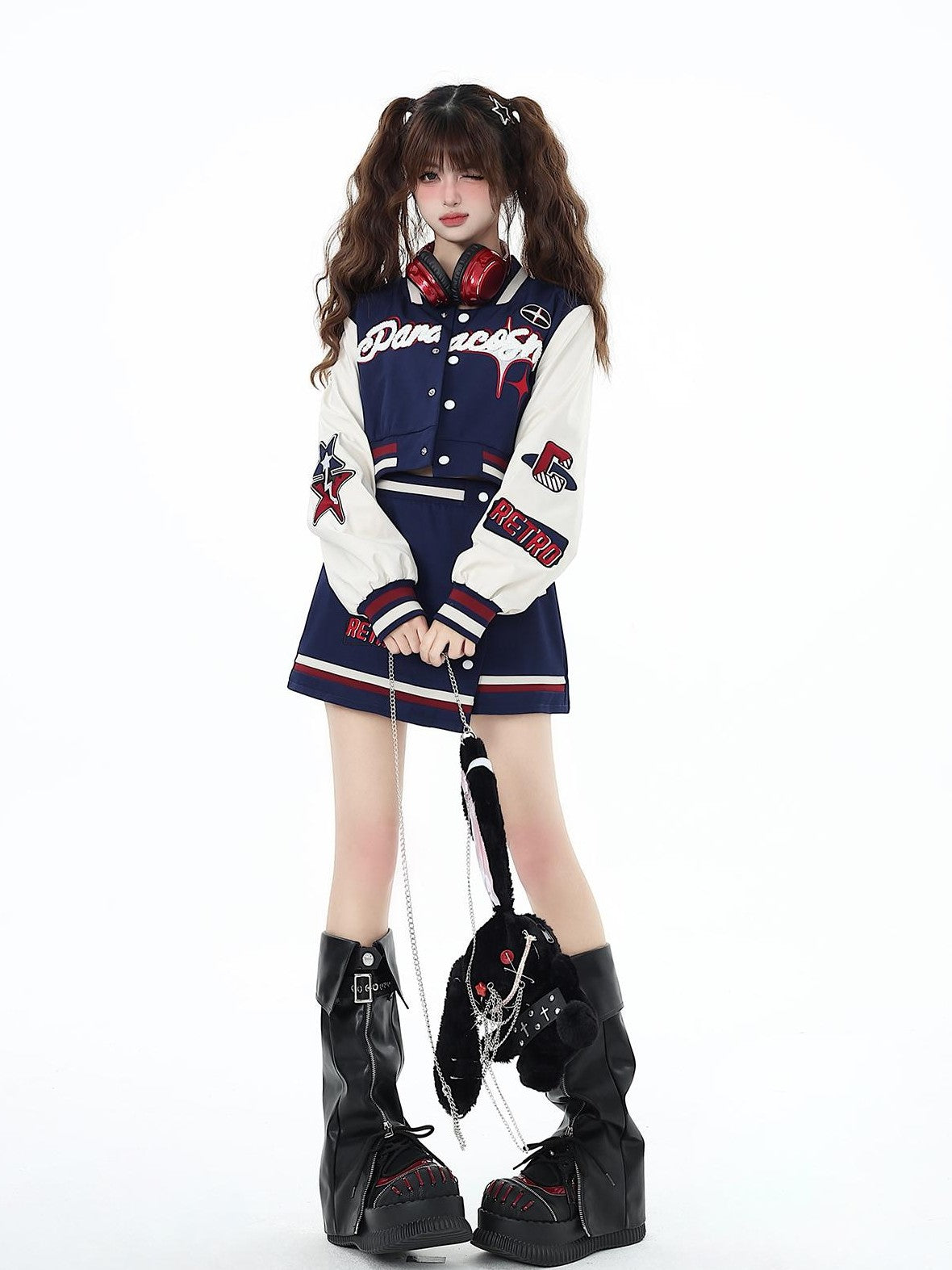 Crazy Girl Vintage Street Loose Cropped Crewneck Women&