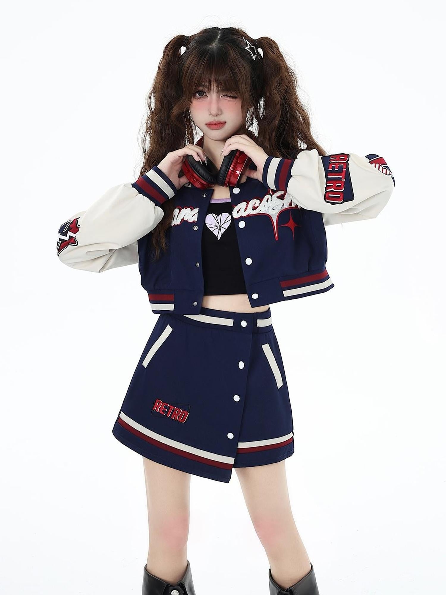 Crazy Girl Vintage Street Loose Cropped Crewneck Women&