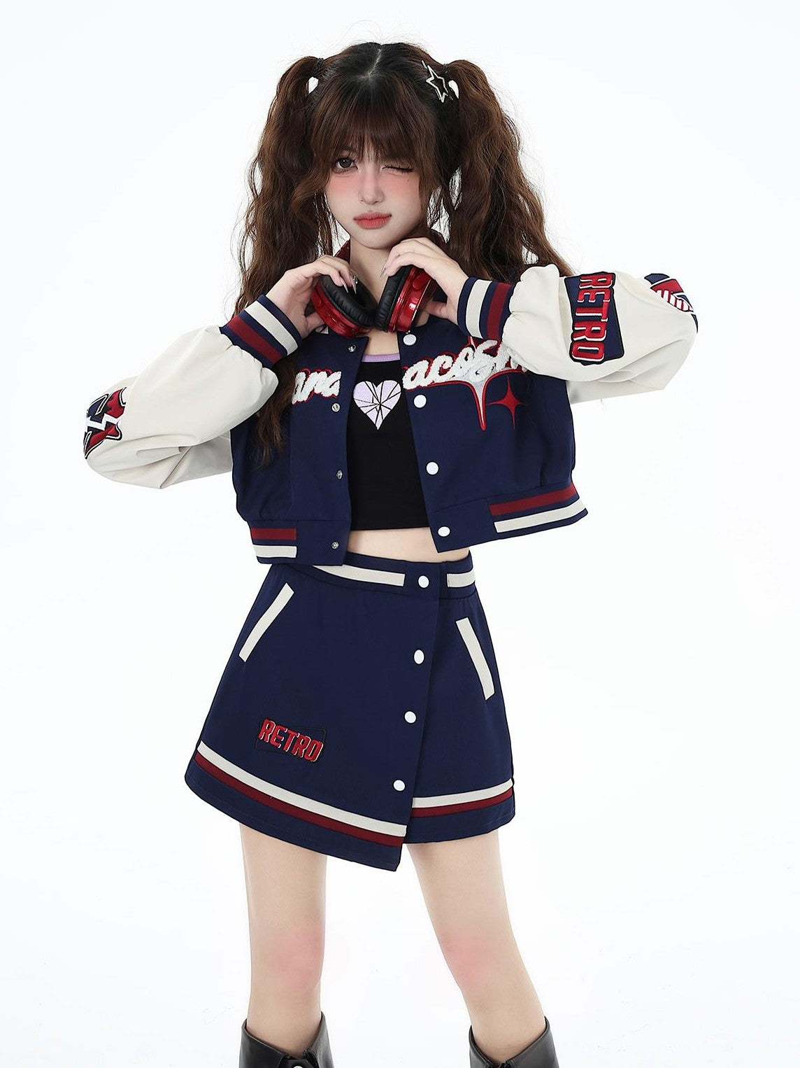 Crazy Girl Vintage Street Loose Cropped Crewneck Women&