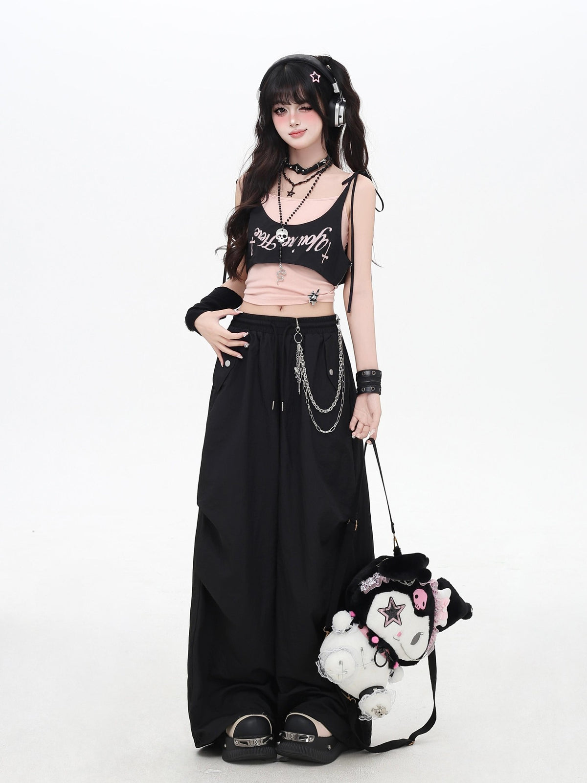 Crazy Girl Wasteland Layered High Waist Utility Women&