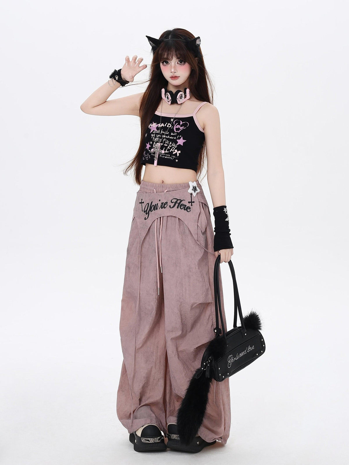Crazy Girl Wasteland Layered High Waist Utility Women&