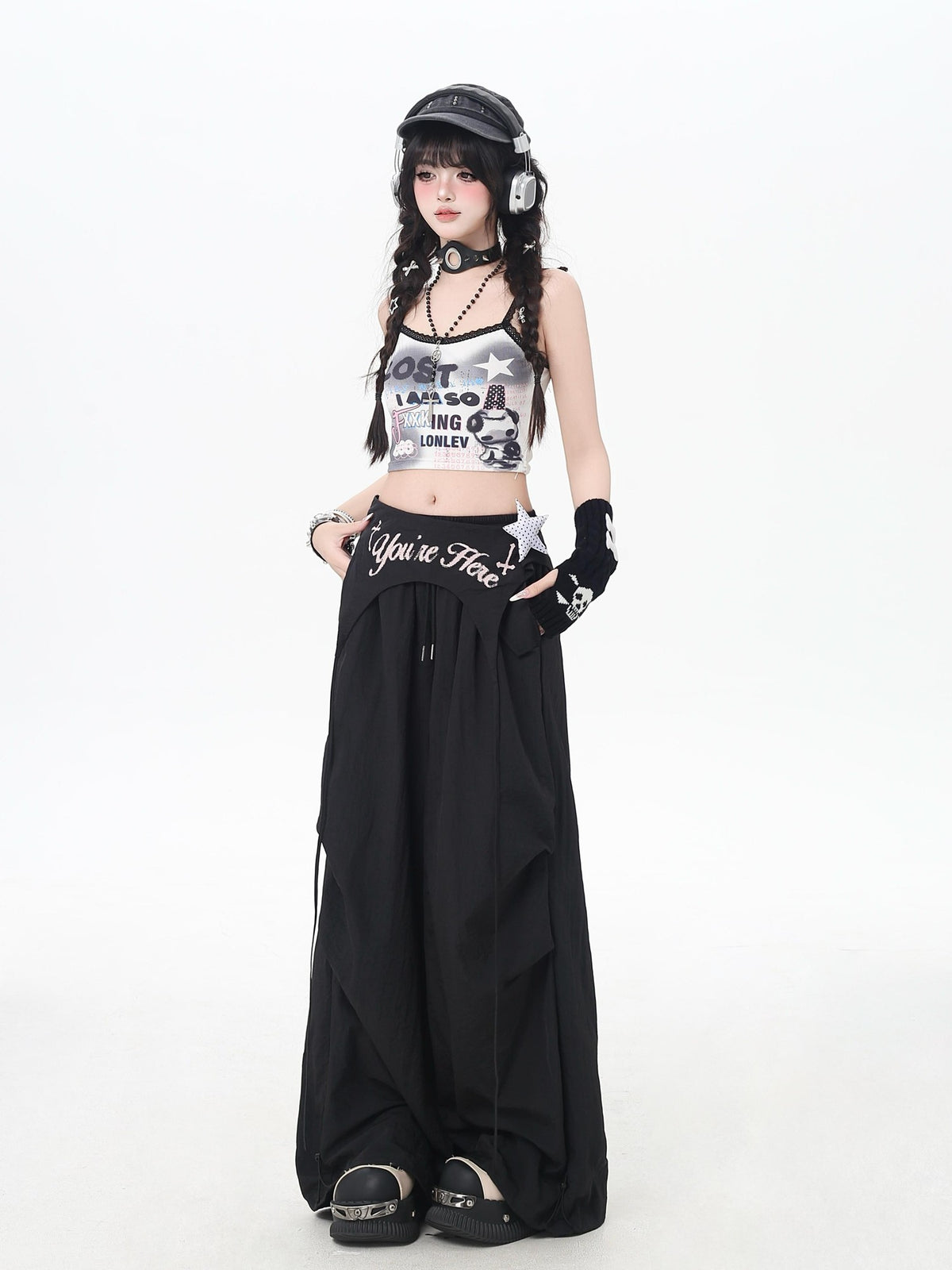 Crazy Girl Wasteland Layered High Waist Utility Women&