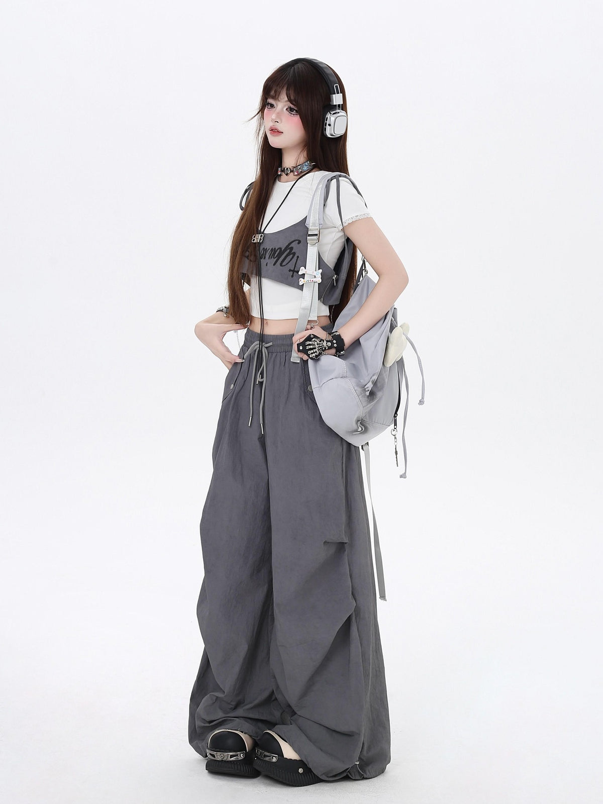 Crazy Girl Wasteland Layered High Waist Utility Women&