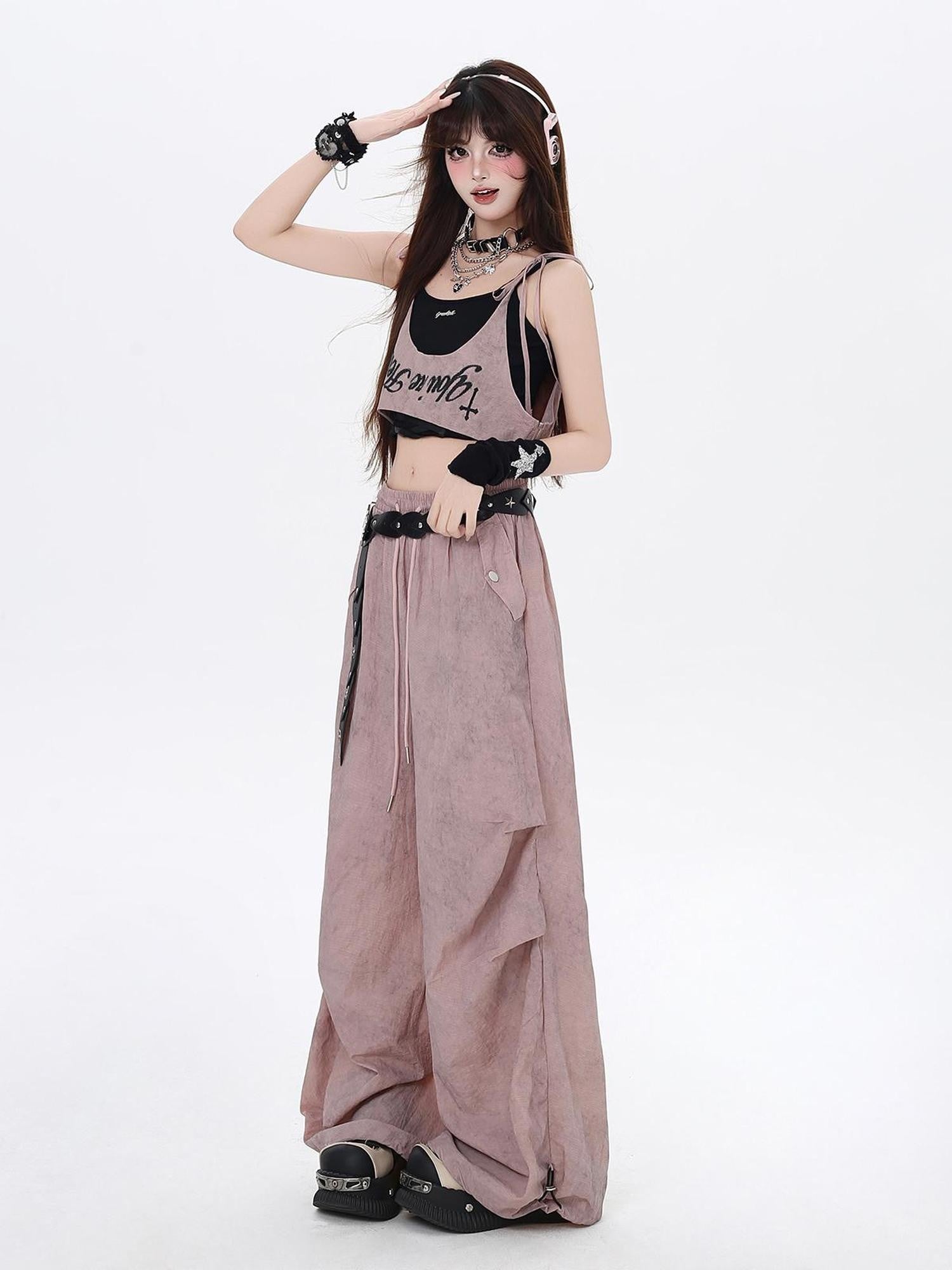 Crazy Girl Wasteland Layered High Waist Utility Women&