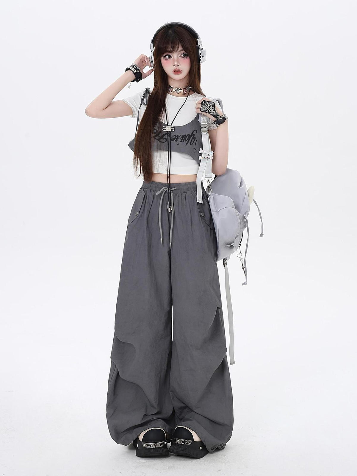 Crazy Girl Wasteland Layered High Waist Utility Women&