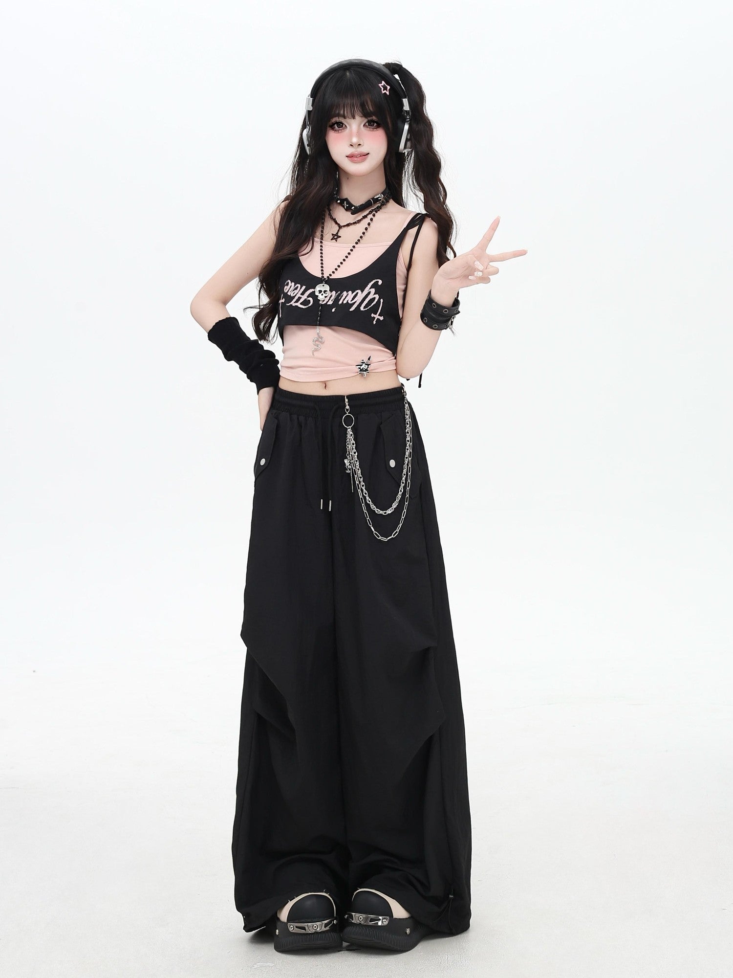 Crazy Girl Wasteland Layered High Waist Utility Women&