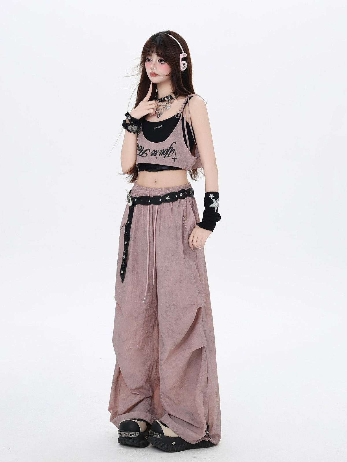 Crazy Girl Wasteland Layered High Waist Utility Women&
