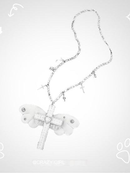 Crazy_Girl_White_Plush_Angel_Wing_Vintage_Long_Rope_Chain_Women&