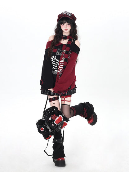 Crazy Girl Y2k Gothic Character Print Loose Fit Women&