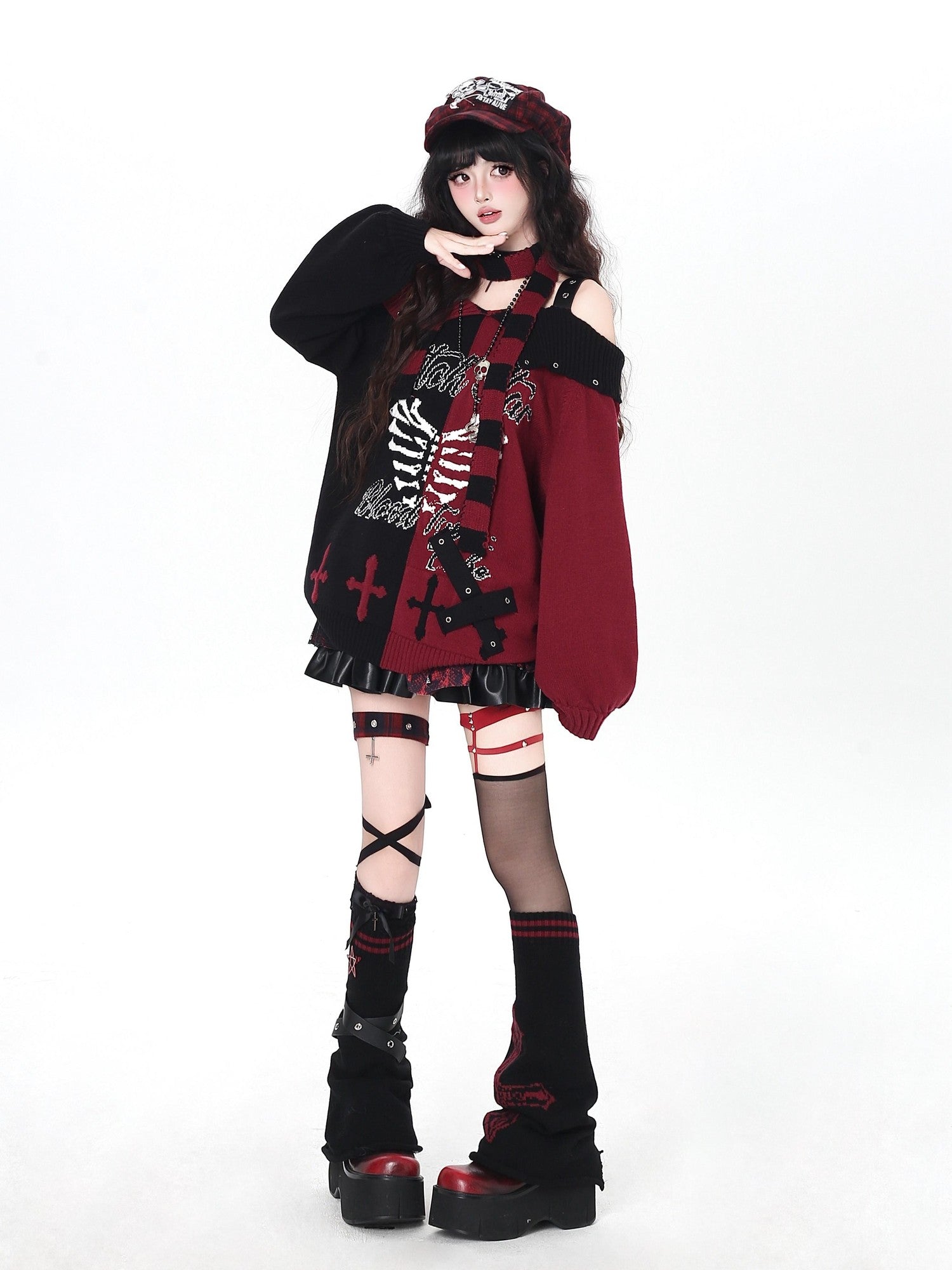 Crazy Girl Y2k Gothic Character Print Loose Fit Women&