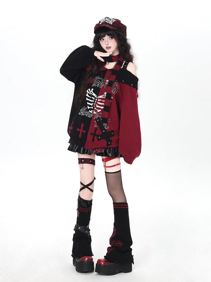 Crazy Girl Y2k Gothic Character Print Loose Fit Women&