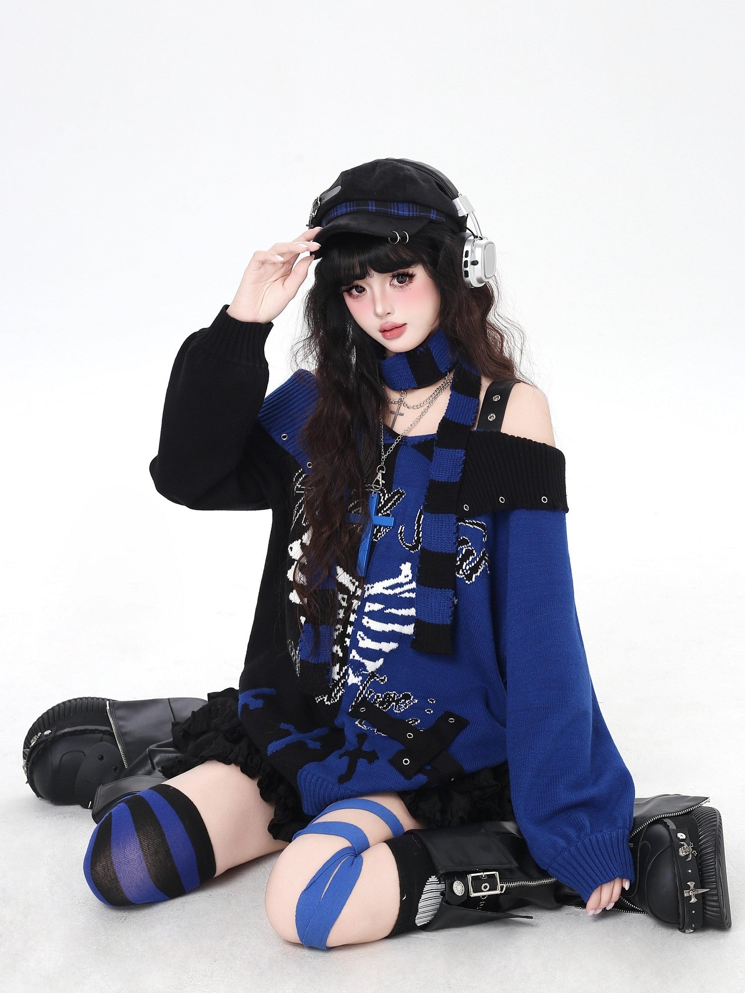 Crazy Girl Y2k Gothic Character Print Loose Fit Women&