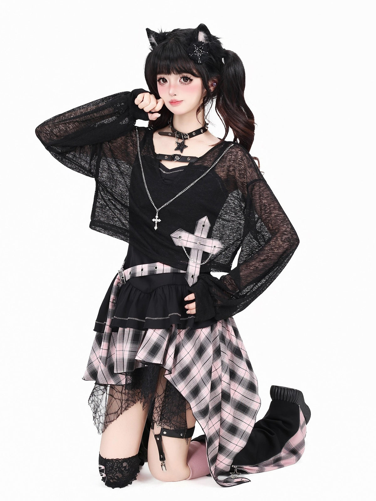 Crazy Girl Y2k Gothic Irregular Overlay Sleeveless Women&