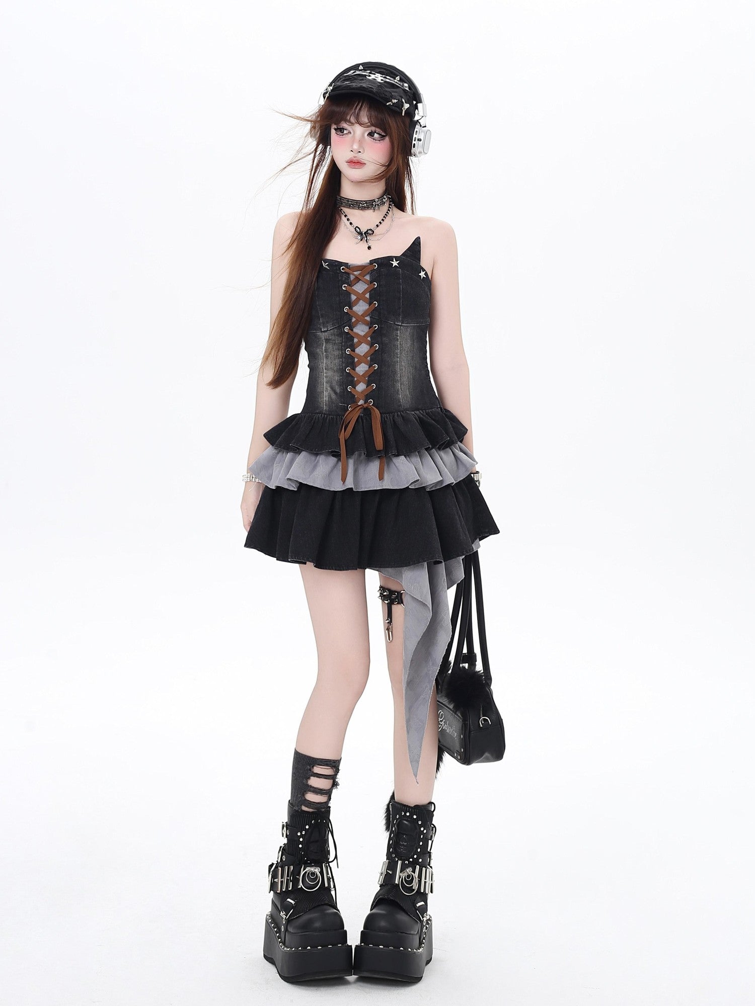 Crazy Girl Y2k Waist Cinching Strapless Women&