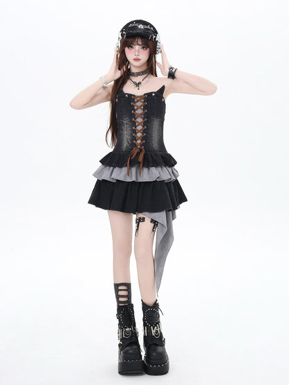 Crazy Girl Y2k Waist Cinching Strapless Women&