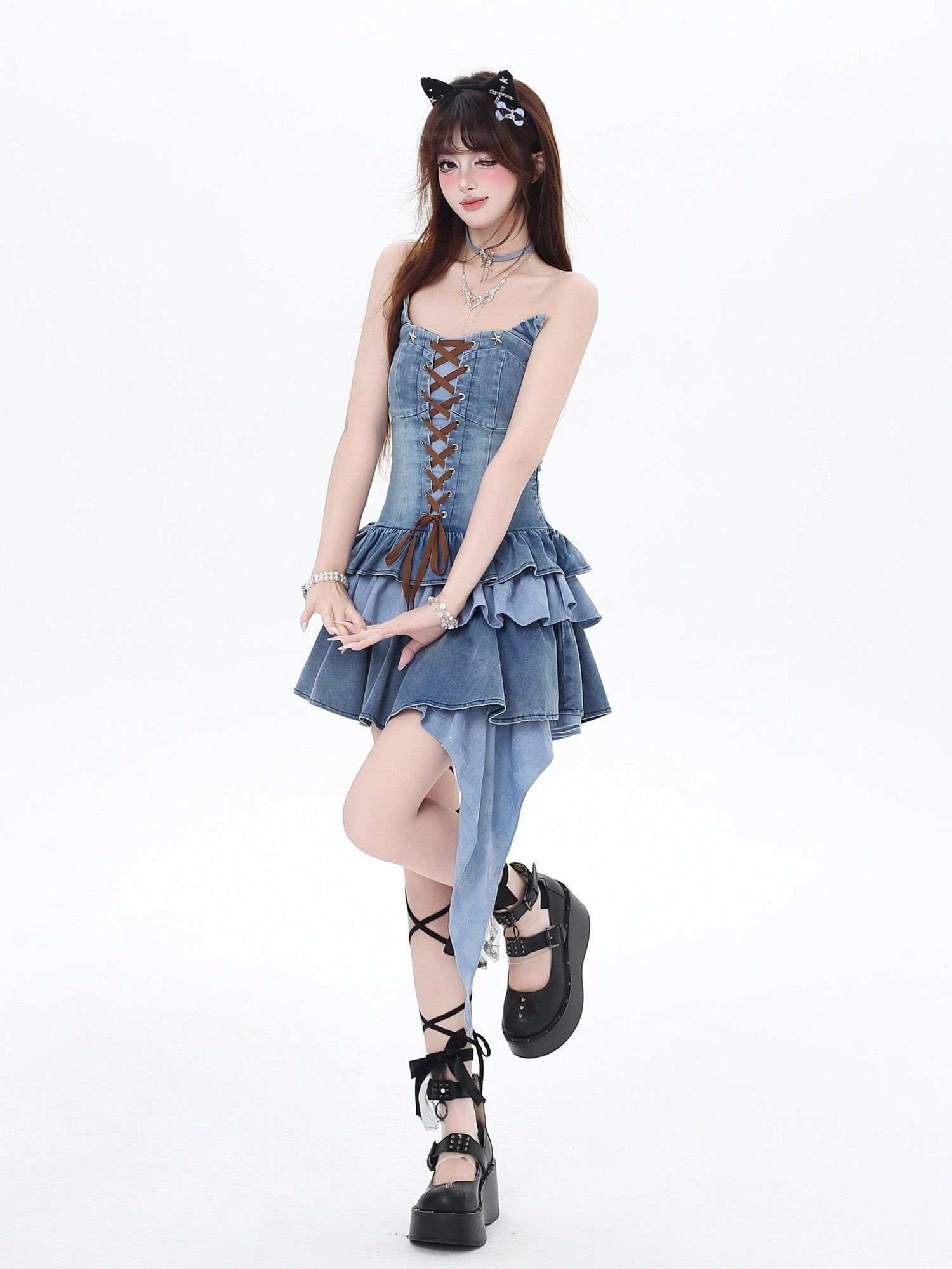 Crazy Girl Y2k Waist Cinching Strapless Women&