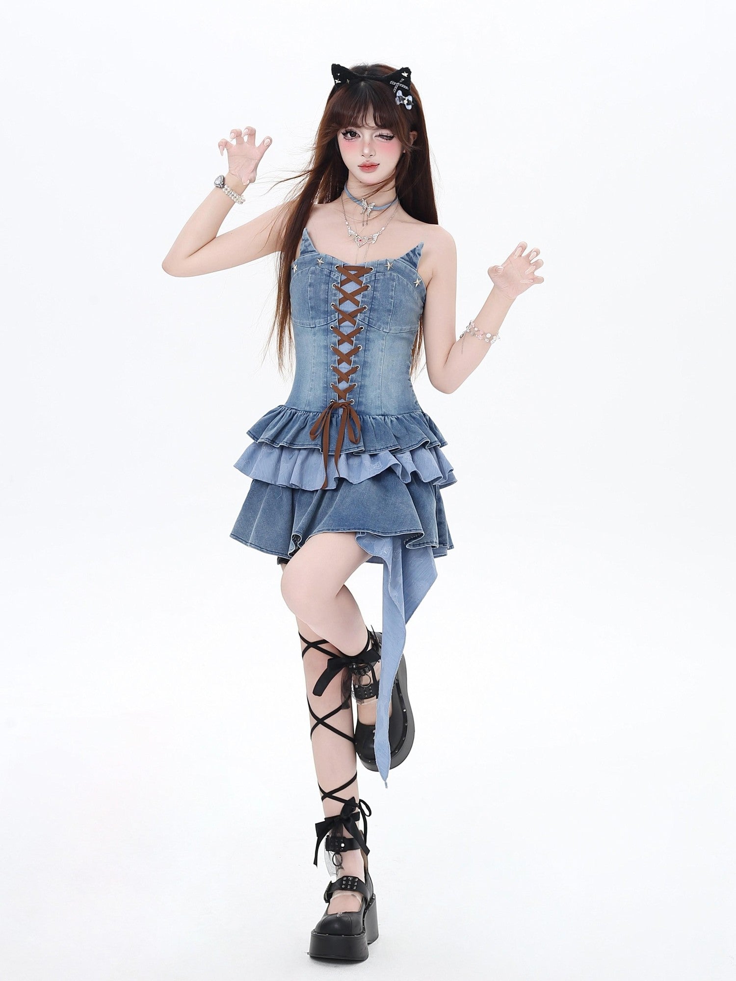 Crazy Girl Y2k Waist Cinching Strapless Women&