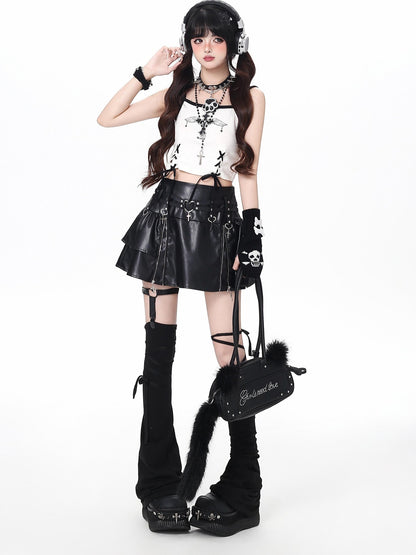 Crazy Girl Y2k Zipper High Waist Lined Cake Mini Women&