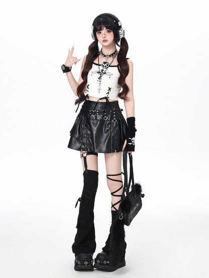 Crazy Girl Y2k Zipper High Waist Lined Cake Mini Women&