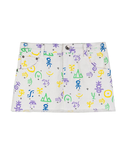 Blessed High Waist Slim Fit Cotton Mini Skirt