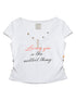 Achihara V-Neck Adjustable Lazy Tee With Noble Print