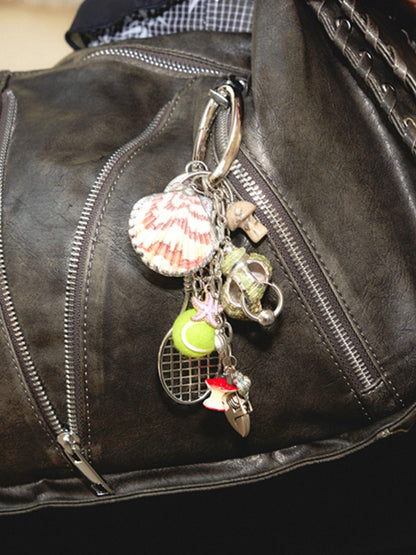 2th Desire Creative Tennis Shell Keychain Unique Bag Charm Accessories