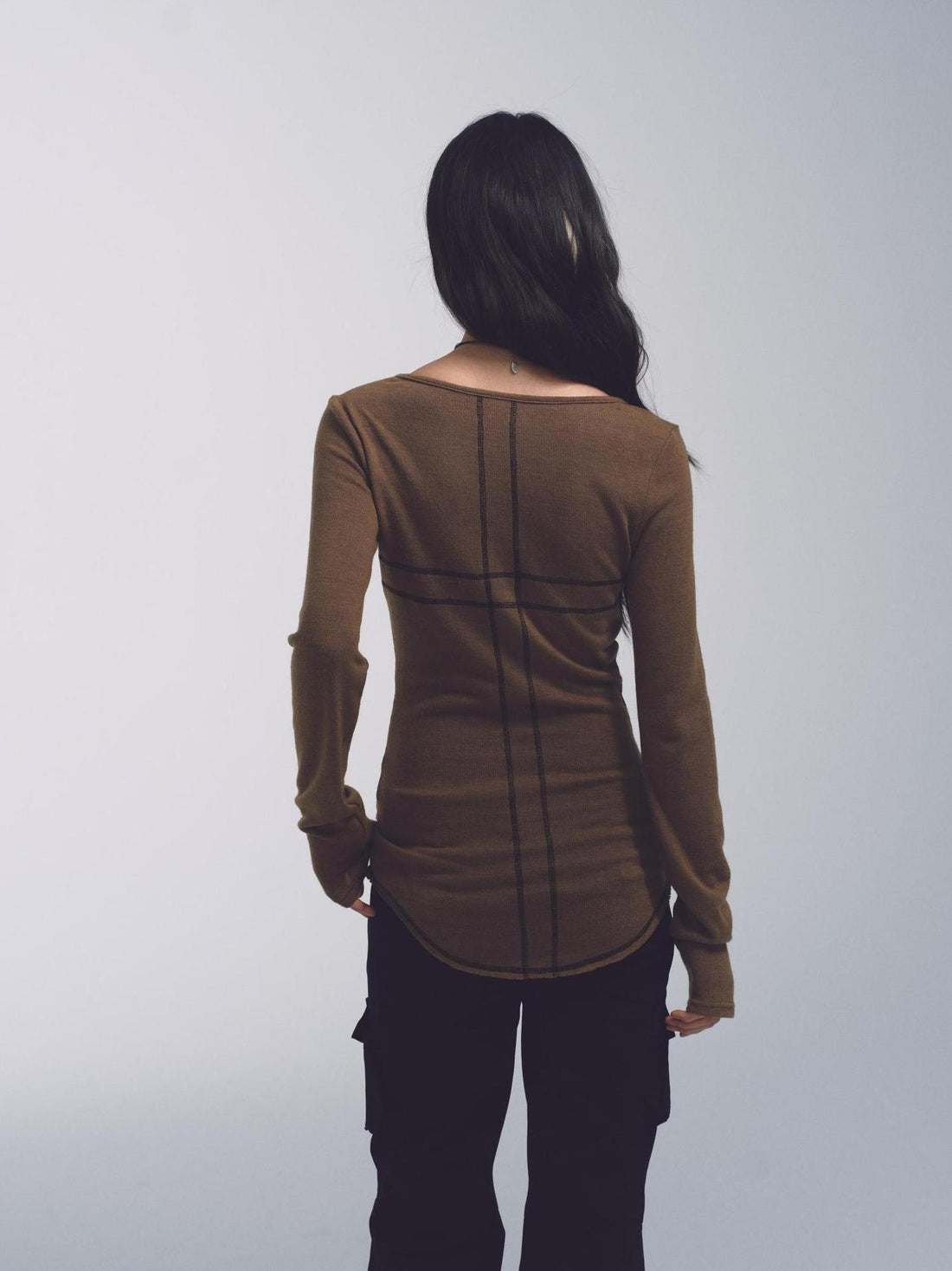 NONAME SPACE Cross Stitch Print Knit Sweater With Skull Buttons And Curved Hem