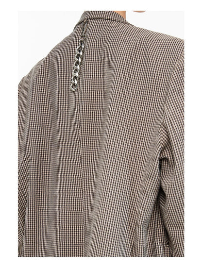 Custom Metal Button Houndstooth Single-Breast Suit