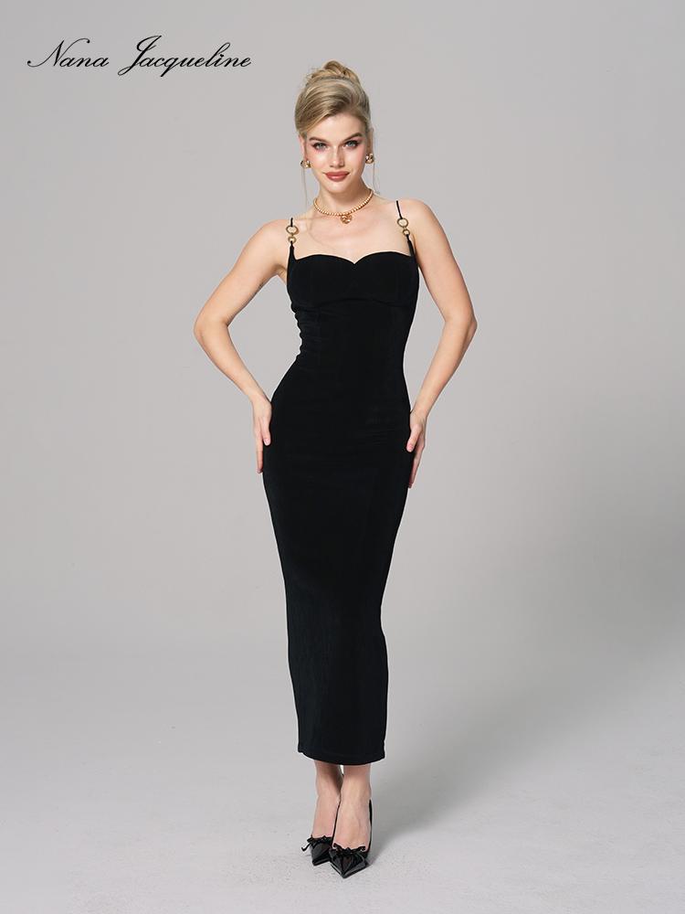 Custom Metal Ring Strap Stretch Maxi Dress Dresses