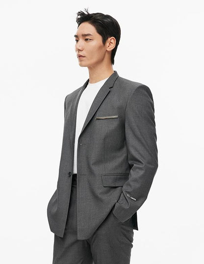 Custom Metal Trim Single-Breasted Suit Blazer