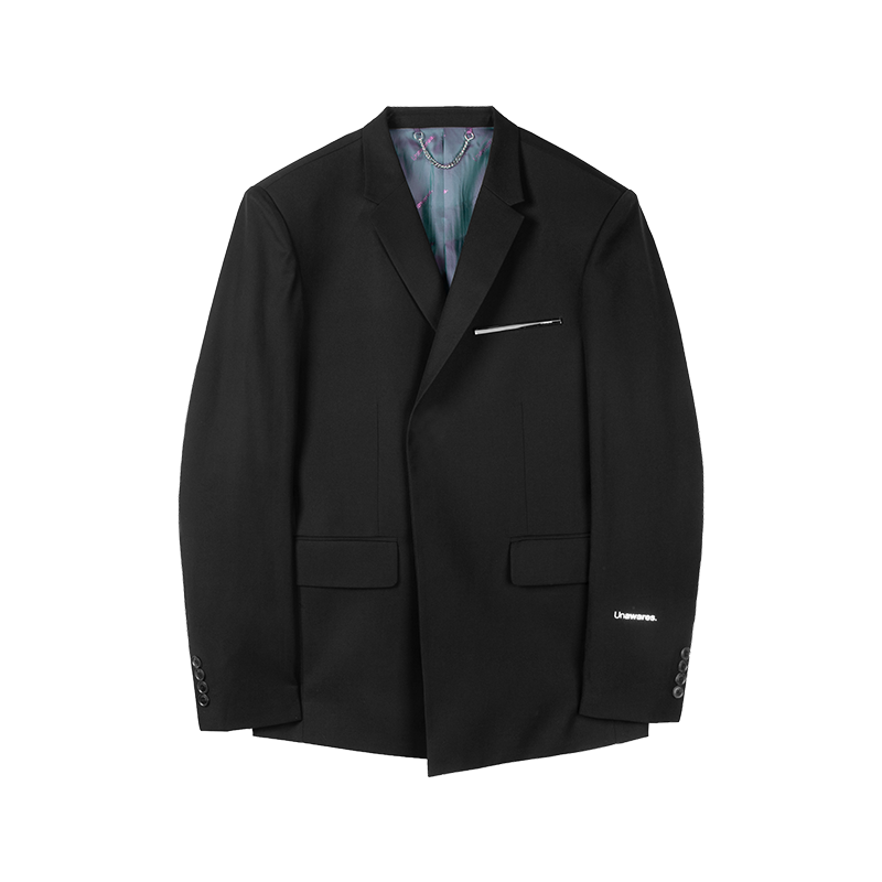 Custom Metal Trim Single-Breasted Suit Blazer