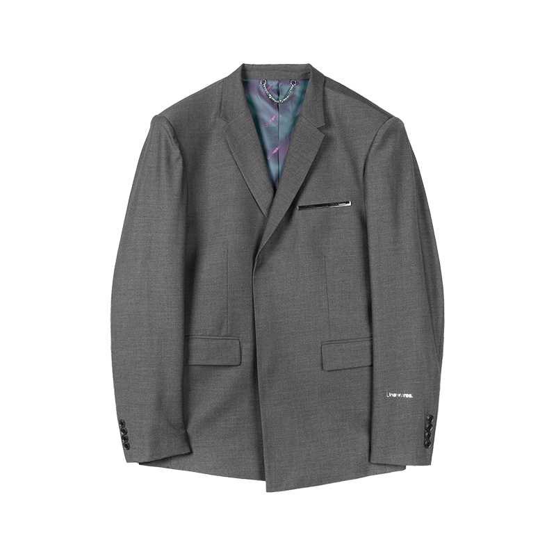 Custom Metal Trim Single-Breasted Suit Blazer