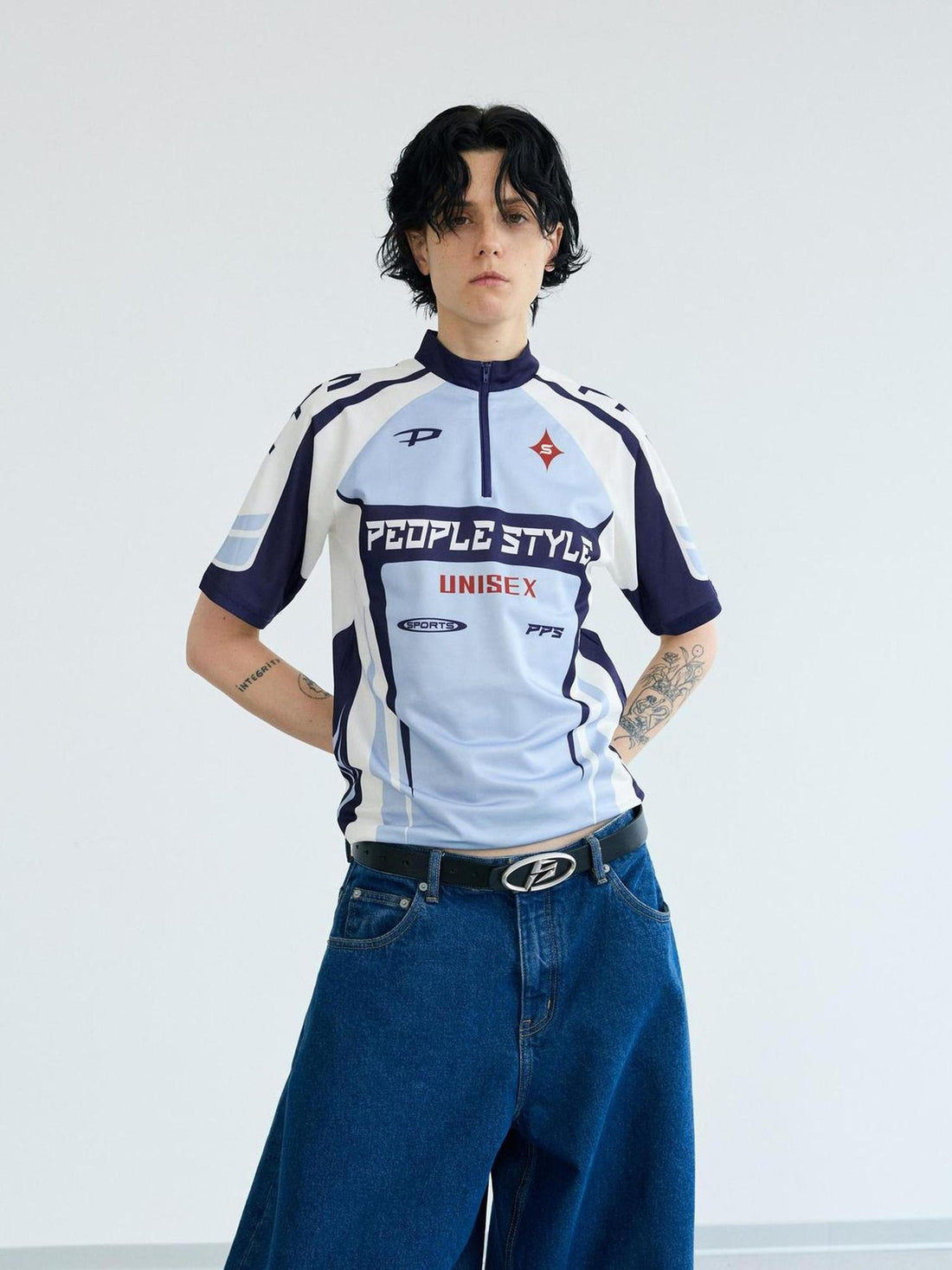 Peoplesense Cycling Inspired Contrast Color Quick Dry Tee