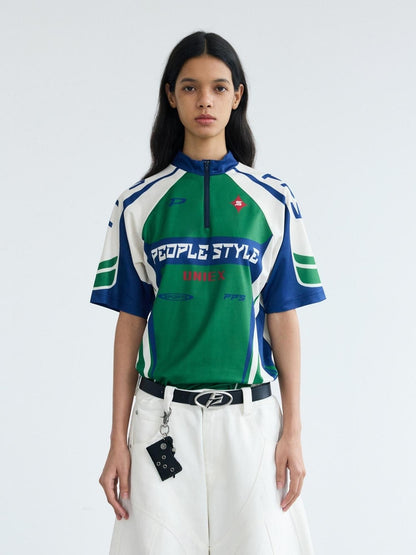 Peoplesense Cycling Inspired Contrast Color Quick Dry Tee