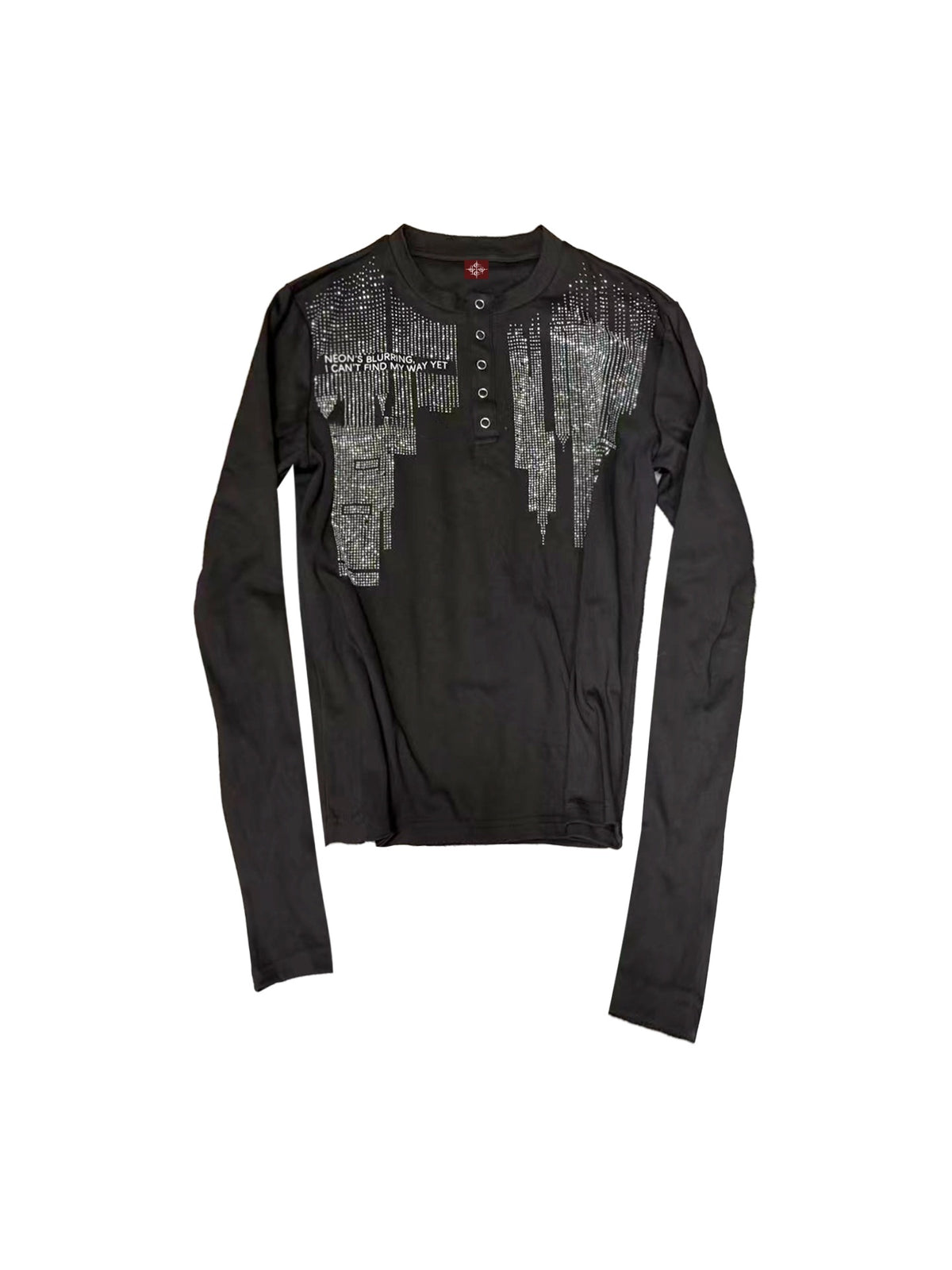 DETW_OnLine_Anti_War_Rhinestone_Henry_Neck_Slim_Fit_Cotton_Blend_Women&