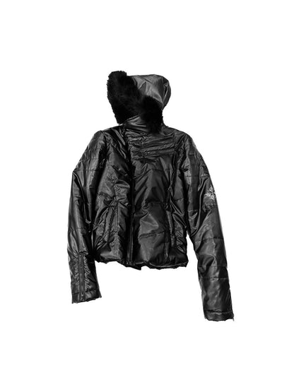 DETW_OnLine_Asymmetric_Zip_Structured_Hooded_Cross_Print_Women&