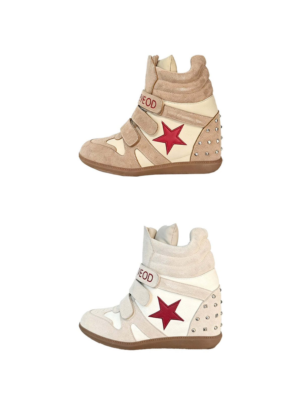 DETW OnLine Color Block Studded Platform Wedge Women&