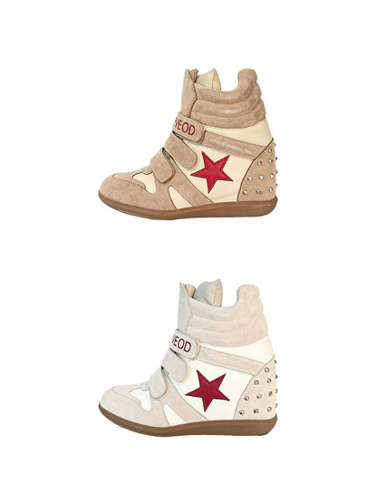 DETW OnLine Color Block Studded Platform Wedge Women&