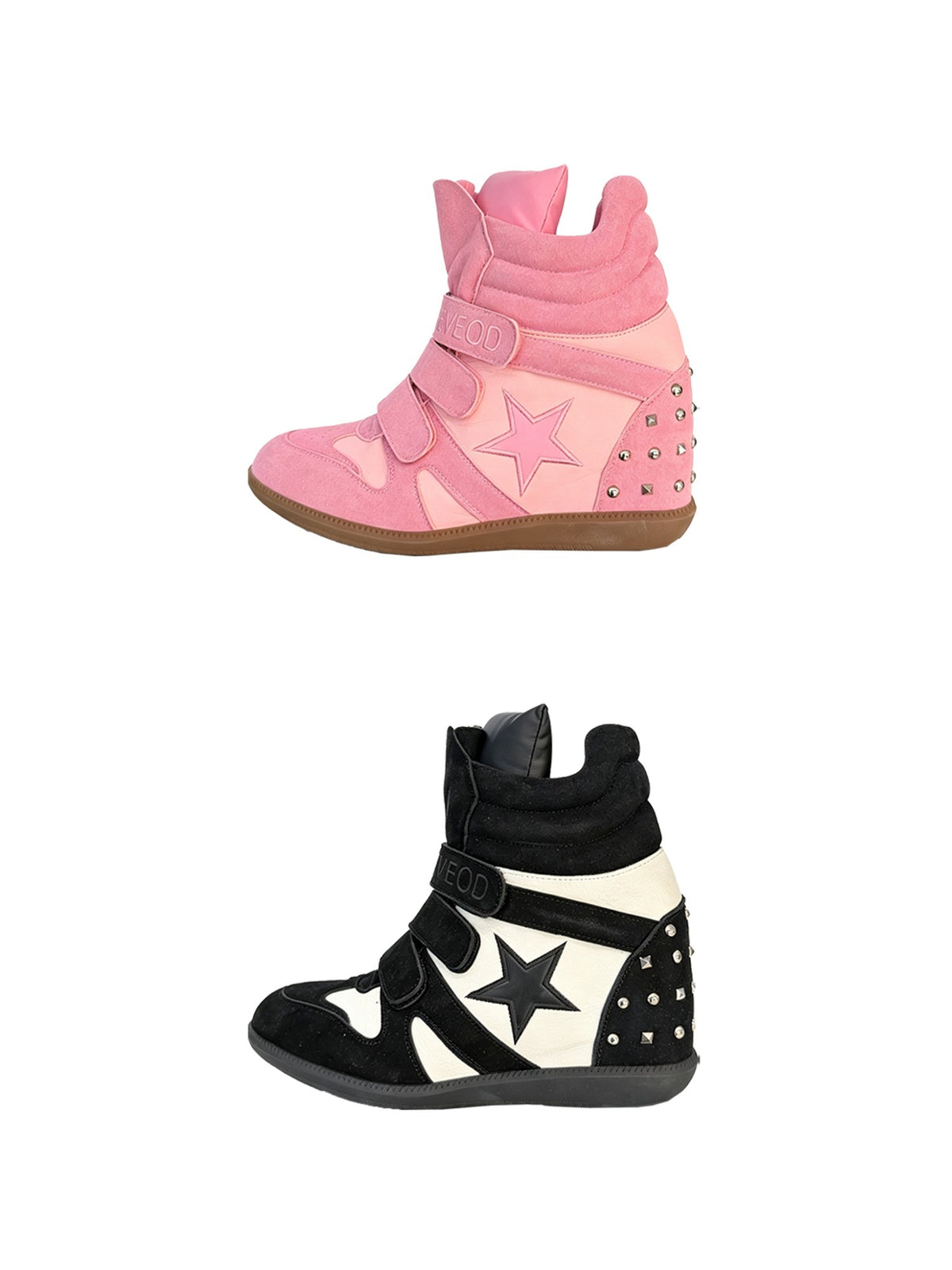 DETW OnLine Color Block Studded Platform Wedge Women&