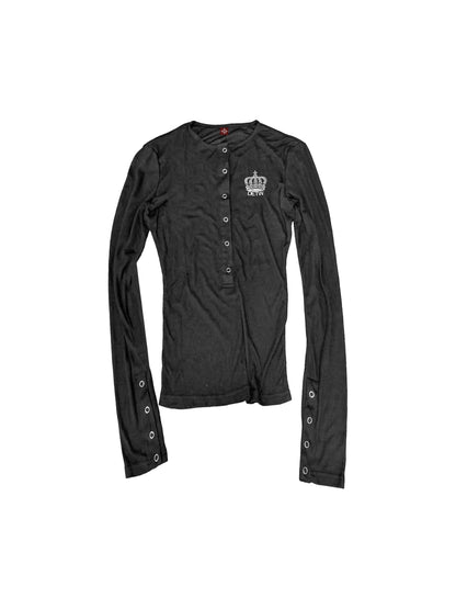 DETW_OnLine_Crown_Embroidered_Dark_Henley_Ribbed_Slim_Fit_Women&