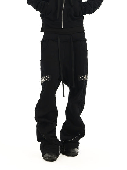 DETW OnLine Dark Street Punk Studded Hidden Zipper Embroidered Women&