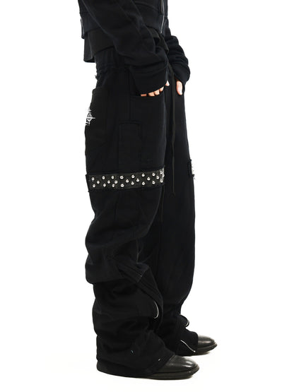 DETW OnLine Dark Street Punk Studded Hidden Zipper Embroidered Women&