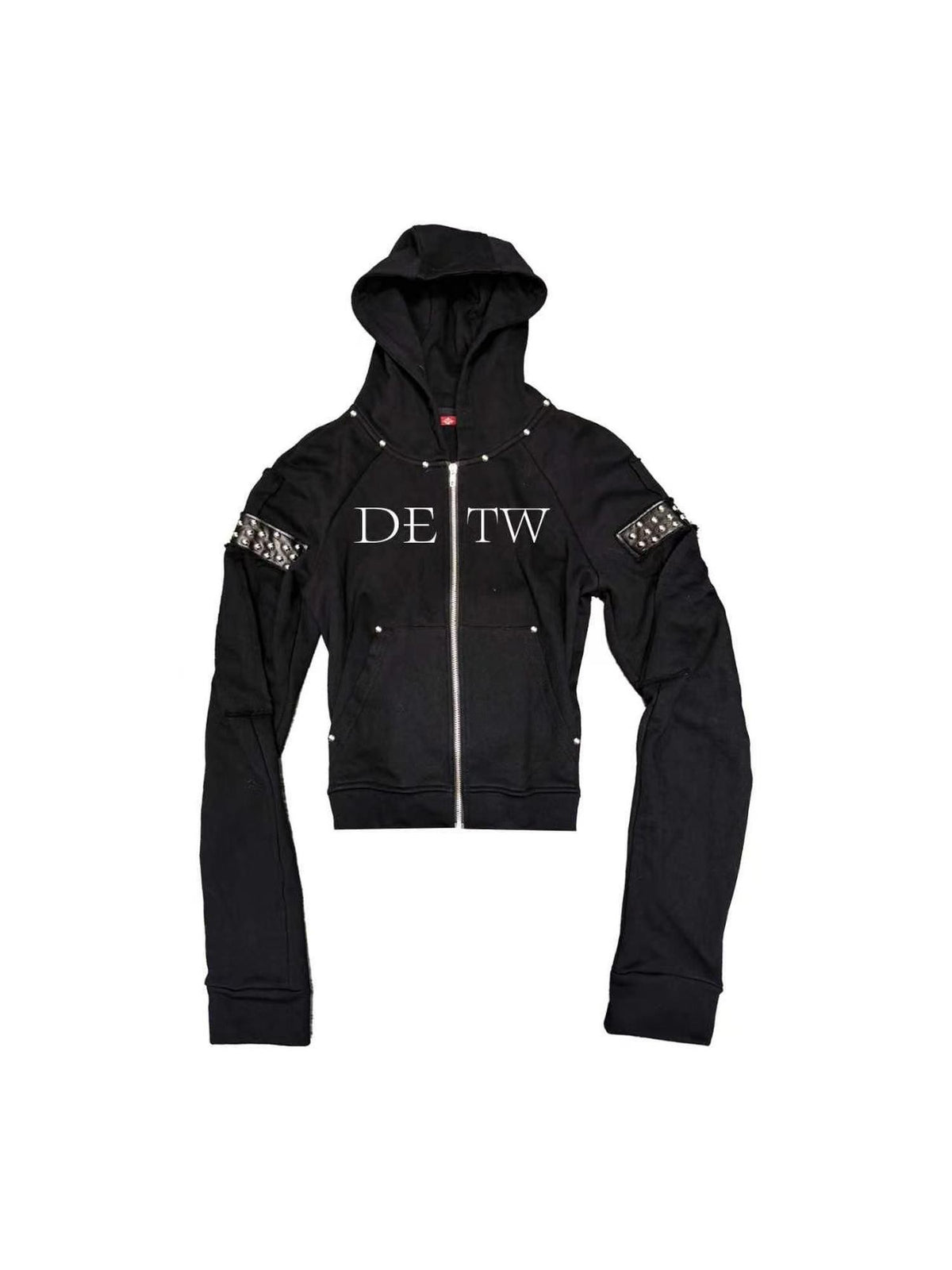 DETW OnLine Dark Street Punk Studded Raglan Sleeve Drawstring Women&