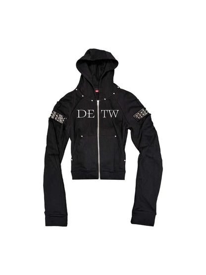 DETW OnLine Dark Street Punk Studded Raglan Sleeve Drawstring Women&
