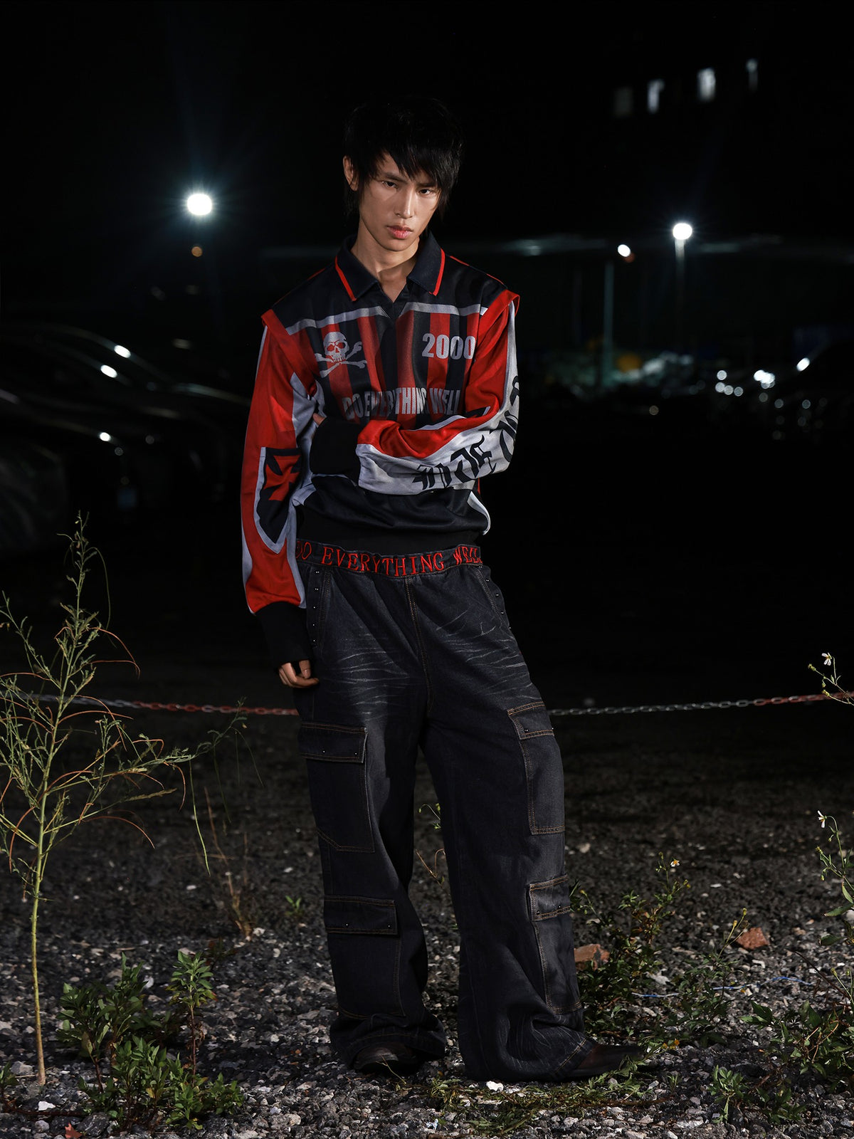 DETW OnLine Distressed Geometric Print Contrast Panel Women&